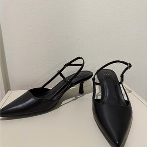 a new day Black Pointed Slingback Heels